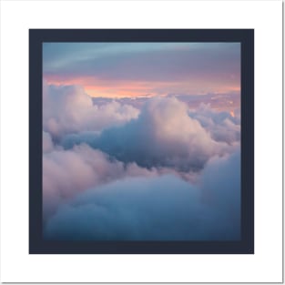 Dreamy pink purple clouds sky Posters and Art